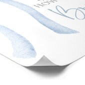 Blue Bow Coquette rät wie viele Babydusche Poster (Ecke)