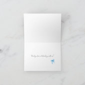 Blue Bow Coquette Script Sweet 16 Thank You Dankeskarte (Innenseite)