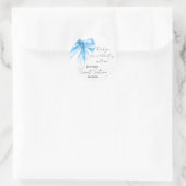 Blue Bow Coquette Script Sweet 16 Thank You  Runder Aufkleber (Tasche)