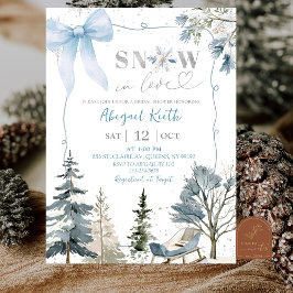 Blue Bow Coquette Snow In Love Bridal Shower Einladung
