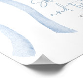 Blue Bow Coquette Sweet Leckereien Babydusche Schi Poster (Ecke)