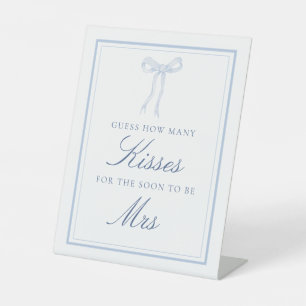 Blue Bow Coquette Wie viele Kisses Game Sockelschild