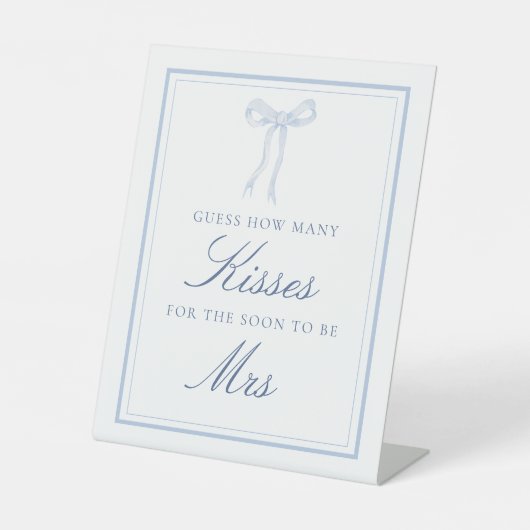 Blue Bow Coquette Wie viele Kisses Game Sockelschild (Vorderseite)