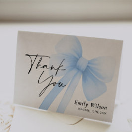 Blue Bow Dankeskarte