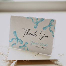 Blue Bow Dankeskarte