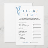 Blue Bow Der Preis ist die richtige Baby Dusche Ga Einladung (Vorne/Hinten)