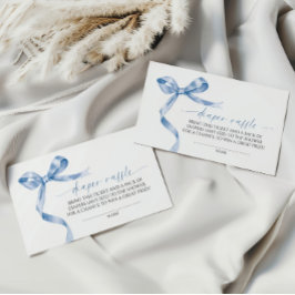 Blue Bow Diaper Raffle Begleitkarte