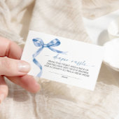 Blue Bow Diaper Raffle Begleitkarte
