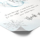 Blue Bow Diaper Raffle Sign Baby Shower Poster (Ecke)