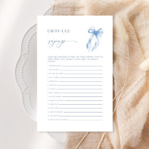 Blue Bow Dirty Old Redewendungen Brautparty Game C