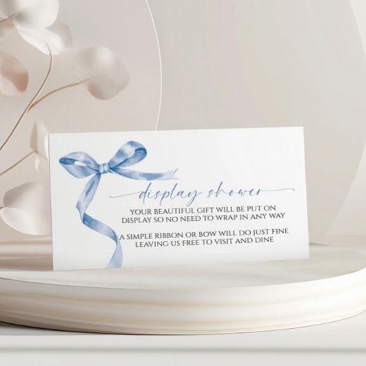 Blue Bow Display Baby Shooting-Abschlusskarte Begleitkarte