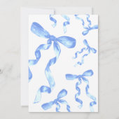 Blue Bow Einladung der Babydusche (Rückseite)