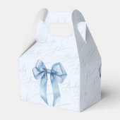 Blue Bow Elegant Baby Shower Geschenkschachtel (Rückseite)