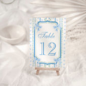 Blue Bow Elegante Vintage Tischnummer