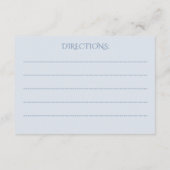 Blue Bow Elegantes Brautparty Rezept Begleitkarte (Rückseite)