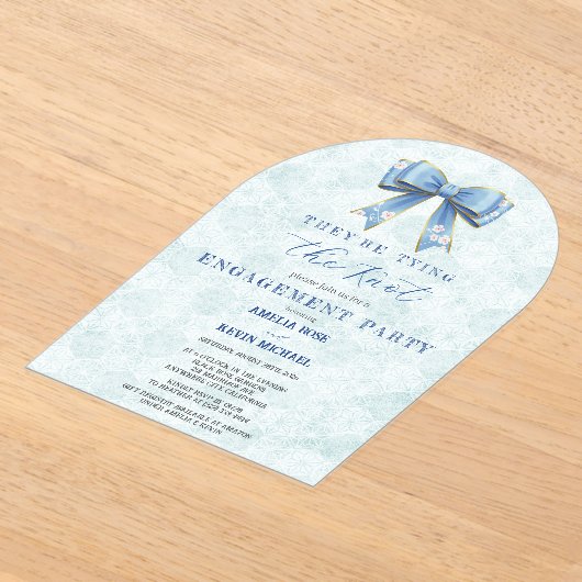 Blue Bow Engagement Invitation – Japanese Style Acryleinladungen (Ablage )