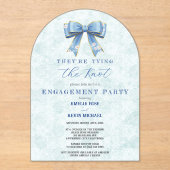 Blue Bow Engagement Invitation – Japanese Style Acryleinladungen (Vorderseite)
