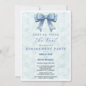 Blue Bow Engagement Invitation – Japanese Style Einladung (Vorderseite)
