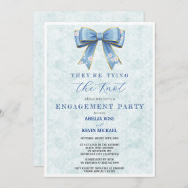 Blue Bow Engagement Invitation – Japanese Style Einladung