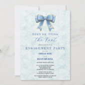 Blue Bow Engagement Invitation – Japanese Style Einladung (Vorderseite)