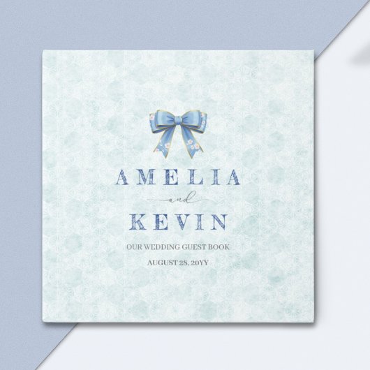 Blue Bow Engagement Invitation – Japanese Style Gästebuch