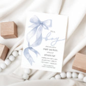 Blue Bow Es ist eine Baby-Dusche Einladung