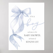 Blue Bow Es ist eine Baby-Dusche Poster (Vorne)