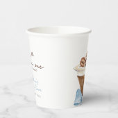 Blue Bow Espresso Martini Baby Shower Pappbecher (Links)