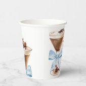 Blue Bow Espresso Martini Baby Shower Pappbecher (Rechts)