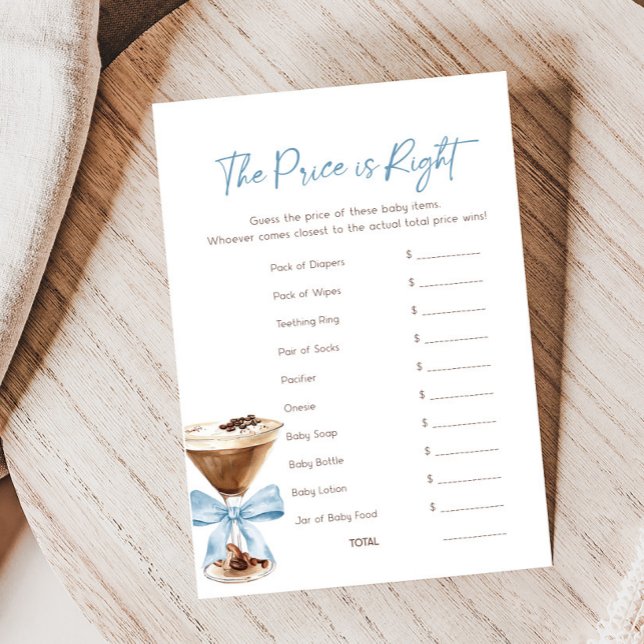 Blue Bow Espresso Martini Preis ist richtig Spiel (Espresso Baby Shower Game)