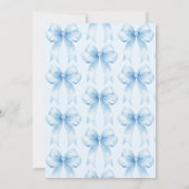 Blue Bow etwas Blau, bevor ich Brautparty Einladung (Rückseite)