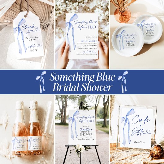 Blue Bow etwas Blau, bevor ich Brautparty Einladung