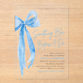 Blue Bow etwas Blau, bevor ich Brautparty mache Acryleinladungen (Vorderseite)