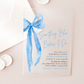 Blue Bow etwas Blau, bevor ich Brautparty mache Acryleinladungen