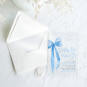 Blue Bow etwas Blau, bevor ich Brautparty mache Acryleinladungen