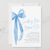 Blue Bow etwas Blau, bevor ich Brautparty mache Einladung (Vorderseite)