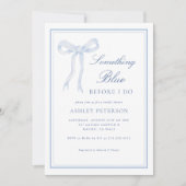 Blue Bow etwas Blau, bevor ich Brautparty mache Einladung (Vorderseite)