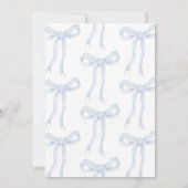 Blue Bow etwas Blau, bevor ich Brautparty mache Einladung (Rückseite)