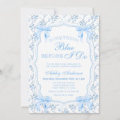 Blue Bow etwas Blau, bevor ich Brautparty mache Einladung (Vorderseite)