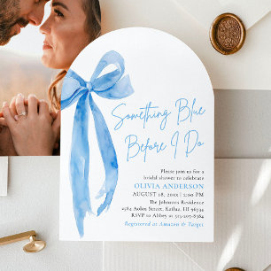 Blue Bow etwas Blau, bevor ich Brautparty mache Einladung