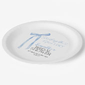 Blue Bow etwas Blau, bevor ich Brautparty Pappteller (Schrägansicht)