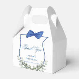 Blue Bow Eucalyptus Wappen Baby Dusche Vielen Dank Geschenkschachtel