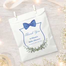 Blue Bow Eucalyptus Wappen Baby Dusche Vielen Dank Geschenktütchen