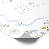 Blue Bow Favors Wildflower Baby shower Poster (Ecke)