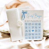 Blue Bow Finden Sie das Bingo Brautparty Game Einladung