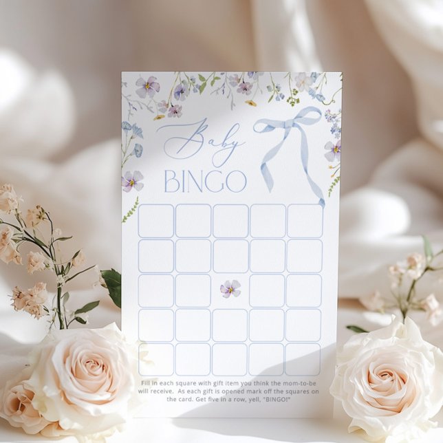 Blue Bow Floral Baby Bingo Baby Duschgame (Von Creator hochgeladen)