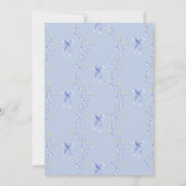 Blue Bow Floral Baby Boy Dusche Einladung (Rückseite)