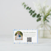 Blue Bow Floral Graduation Enclosure Card Begleitkarte (Stehend Vorderseite)