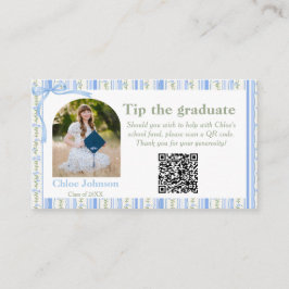 Blue Bow Floral Graduation Enclosure Card Begleitkarte