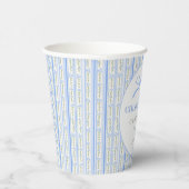 Blue Bow Floral Graduation Pappbecher (Rechts)